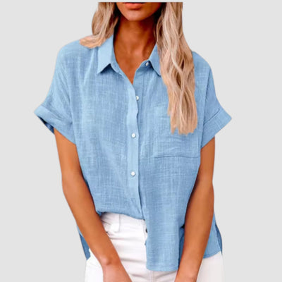 Lova – Short-Sleeved Shirt in Soft Viscose Blend
