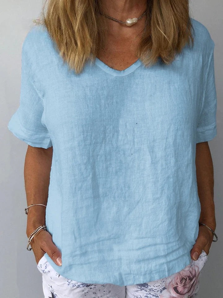 Illyria - Comfortable Cotton Linen Everyday Top
