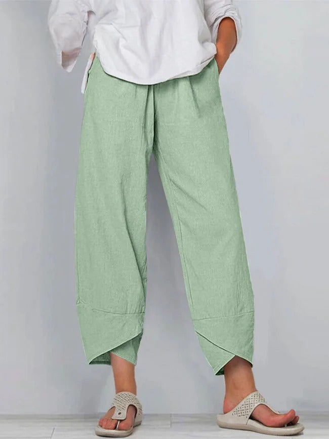 Bryndis - Summer Cotton Linen Wide Leg Pants