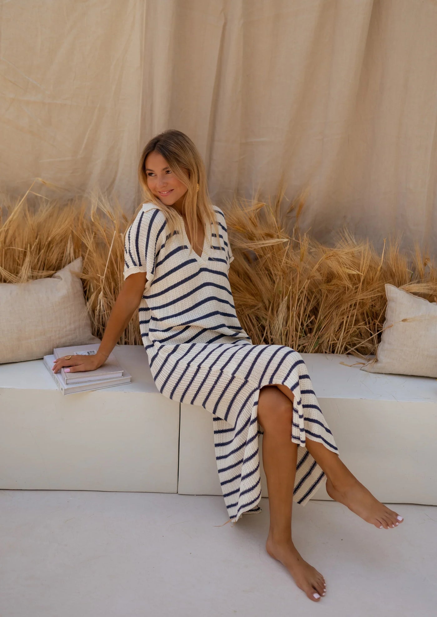 LENA - THE STRIPED KNIT DRESS