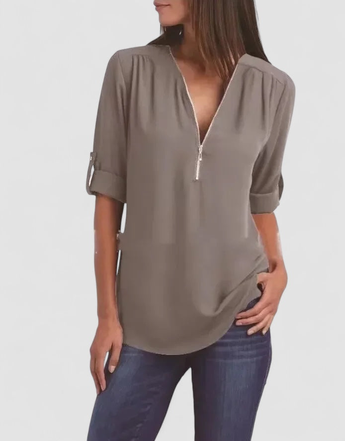 Ronja – Elegant top with zipper