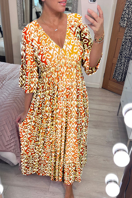 Tineke™ | Elegant Colorful V-neck Dress