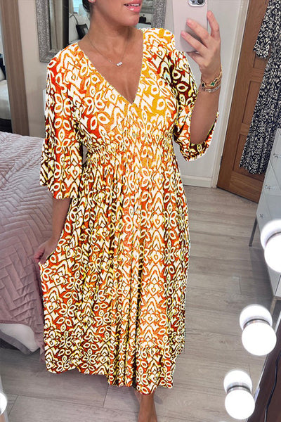 Tineke™ | Elegant Colorful V-neck Dress